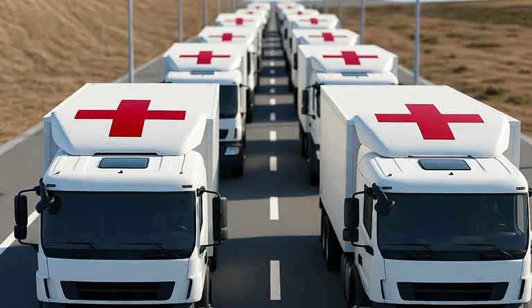 gaza Aid trucks