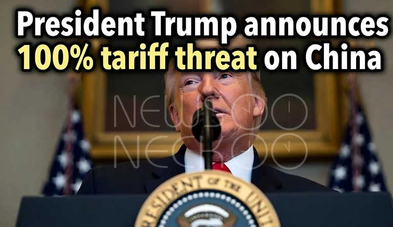 trump threats 100 percent tariff on china