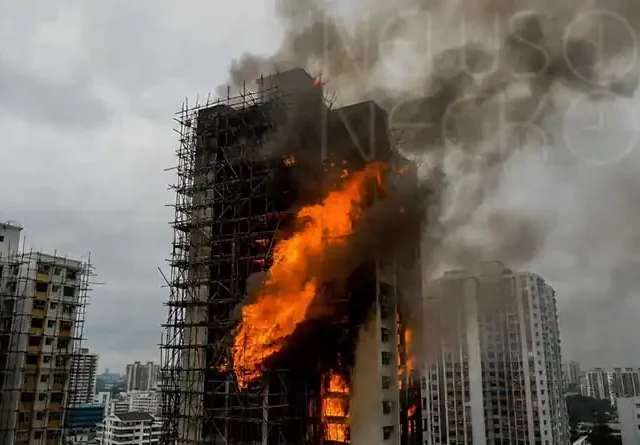 Hong Kong High-Rise Fire Kills 13, Bamboo Scaffolding Blamed 45 housing complex fire in hongkong